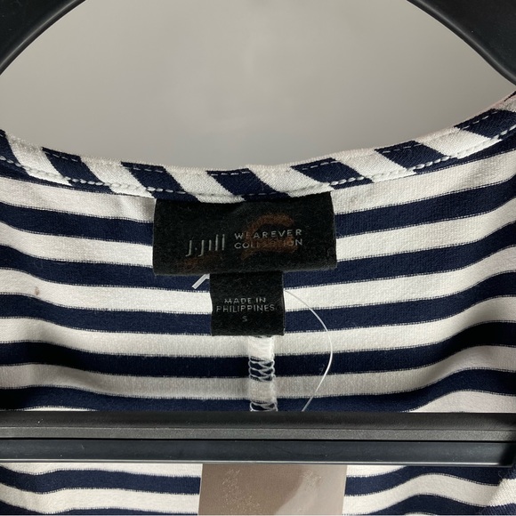 NWT J. JILL Wearever Mixed Stripes Maxi Dress Navy White Small - Picture 3 of 5
